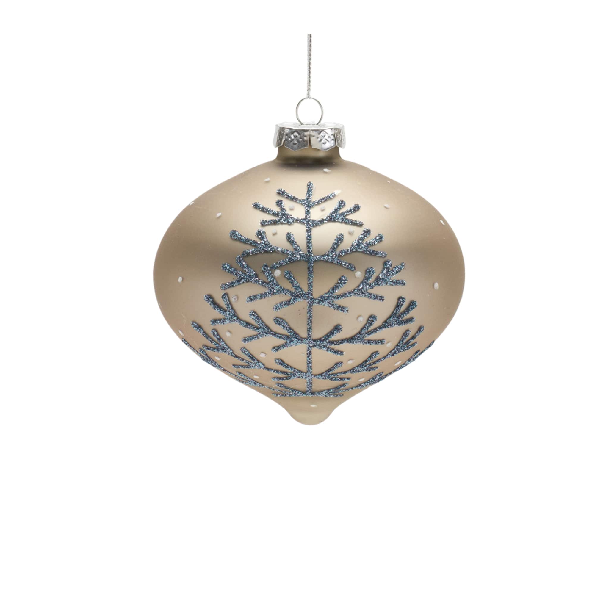 6ct. Champagne Glittered Mixed Ornaments